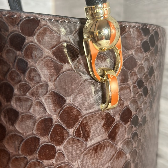 London Fog Faux Python tote EUC - Picture 5 of 17